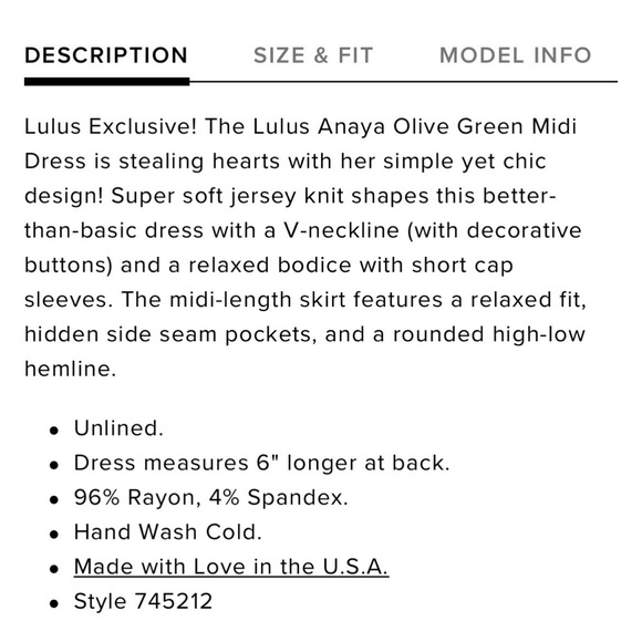 Lulu’s Anaya Olive Green Midi Dress - Picture 7 of 9